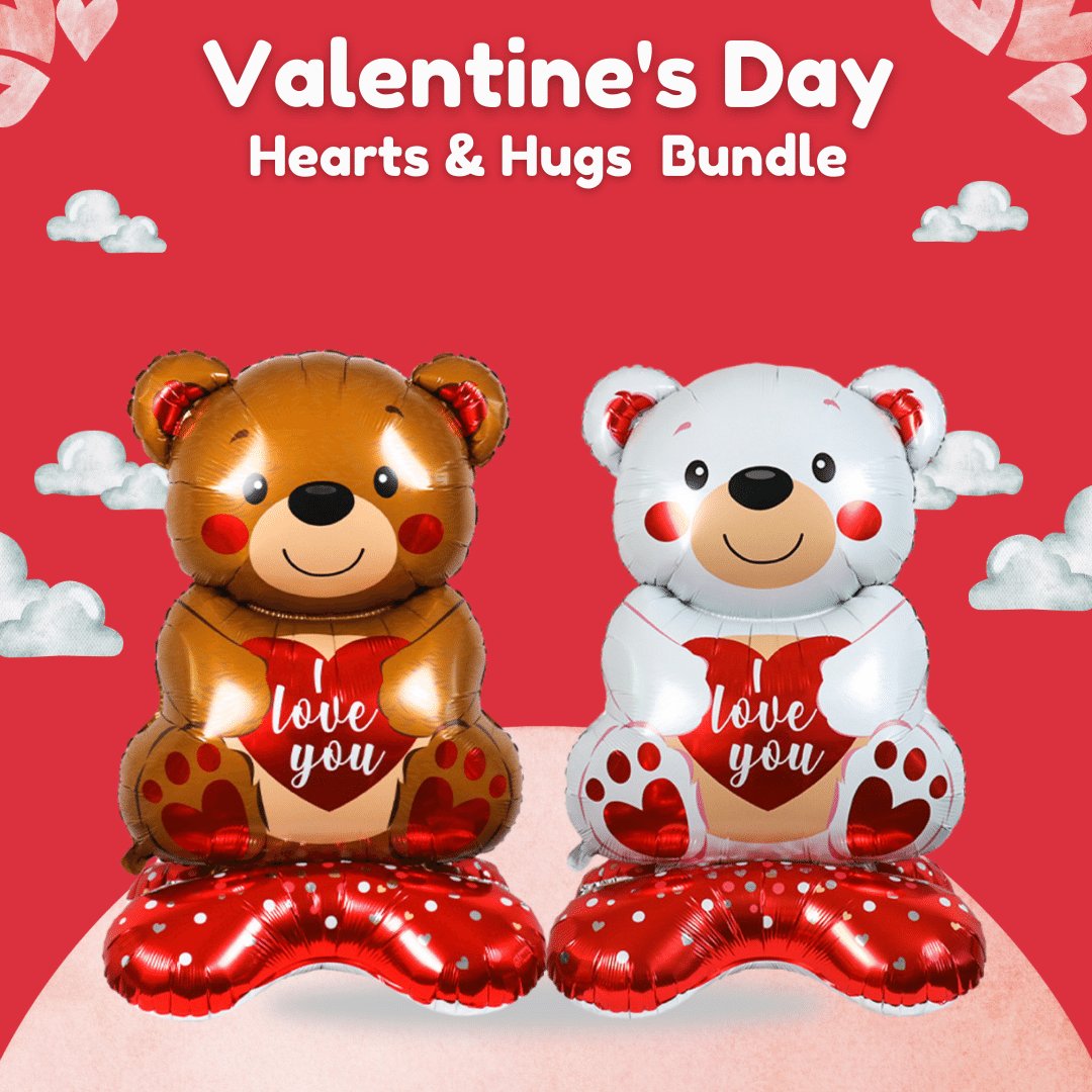 Hearts & Hugs Balloon Bear Collection - Hugs, Greets, & Treats